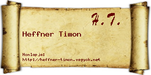 Heffner Timon névjegykártya